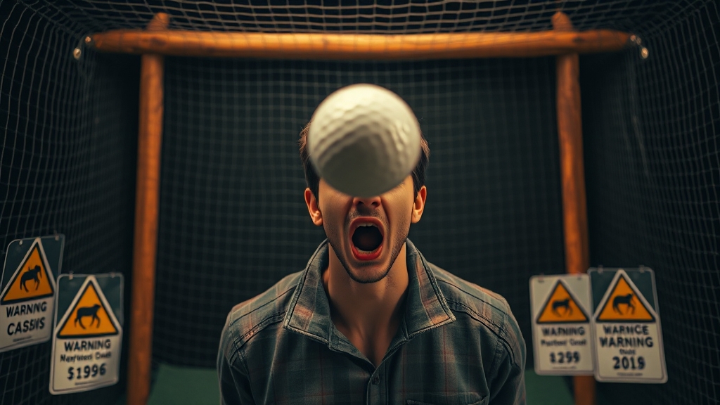 스크린골프 안전 문제: 사고 사례 (realistic 스타일)