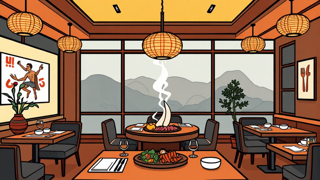 솔밤 레스토랑 정보 (cartoon 스타일)