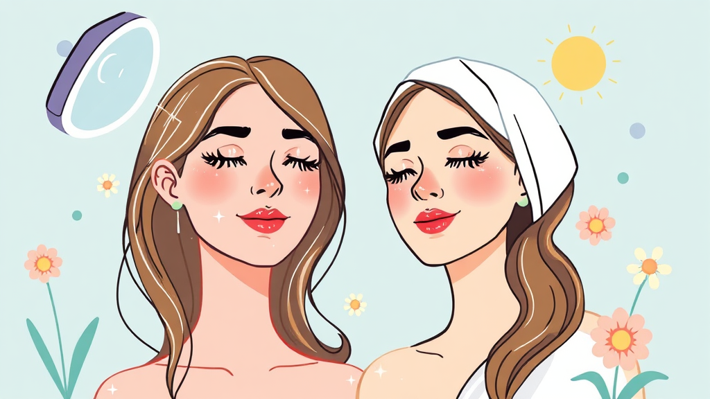 다양한 피부 고민별 레이저 시술 종류 (illustration 스타일)