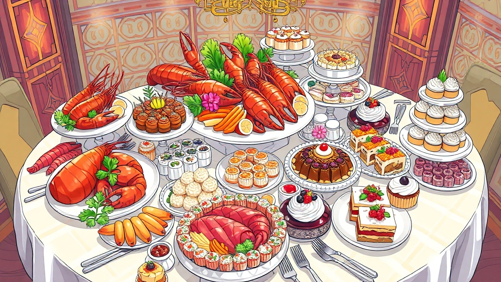 애슐리 퀸즈 메뉴 탐험 (illustration 스타일)