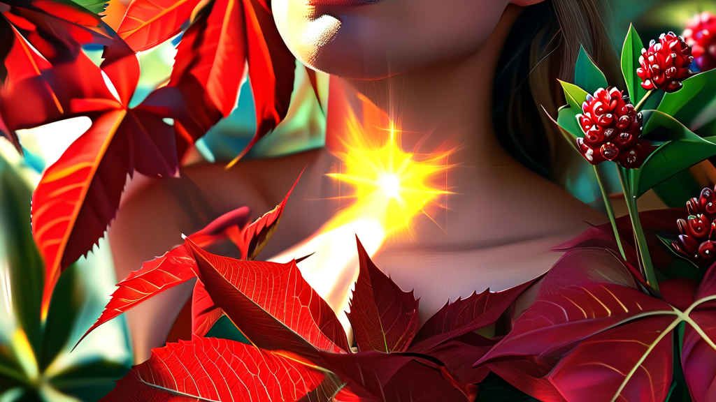 옻순 섭취 시 주의사항 및 부작용 (realistic 스타일)