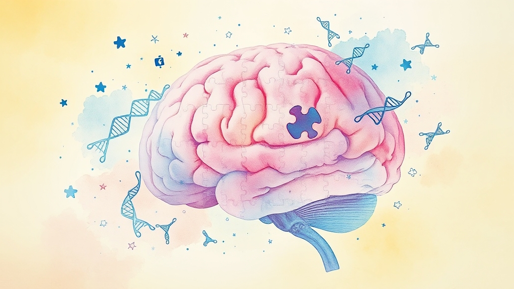 원인과 유전적 요소 (watercolor 스타일)