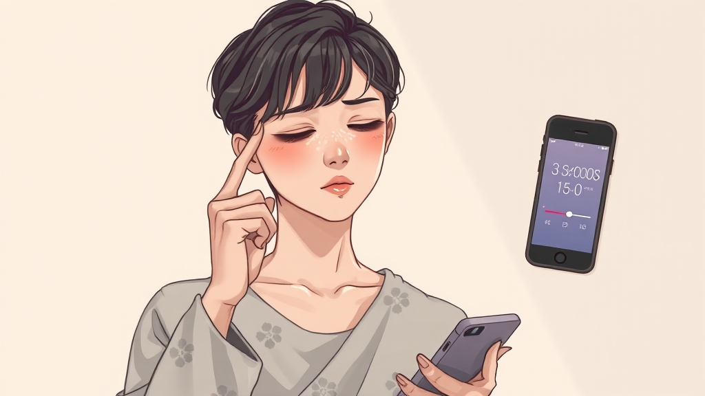 어지럼증 자가 진단 테스트 (illustration 스타일)