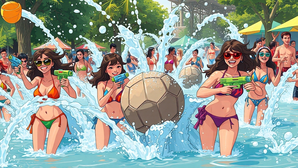 워터밤 필수 준비물 (cartoon 스타일)