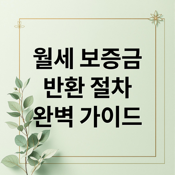 월세 보증금
반환 절차
완벽 가이드 (월세 보증금 만기 전 반환)