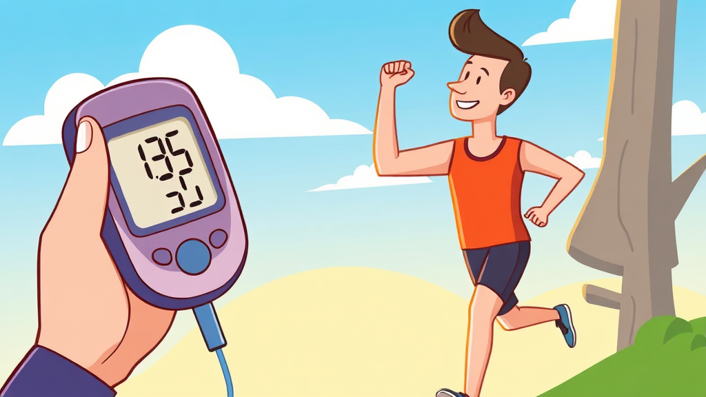 혈당 관리: 정상 수치와 목표 (cartoon 스타일)