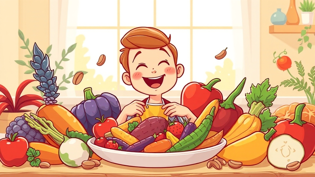 고지혈증 식습관 가이드 (cartoon 스타일)