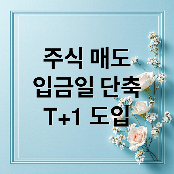 주식 매도
입금일 단축
T+1 도입 (주식 매도 입금일 단축 T+1)