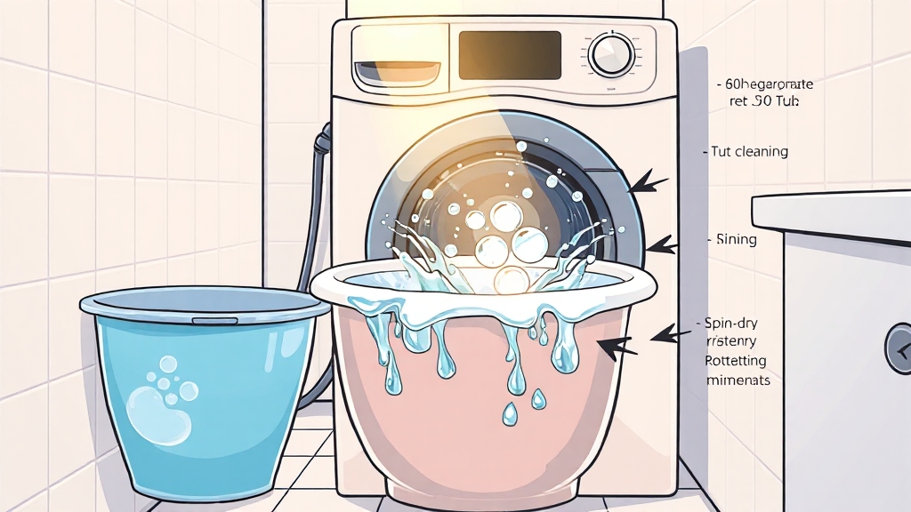 과탄산소다로 통세척하는 방법 (cartoon 스타일)