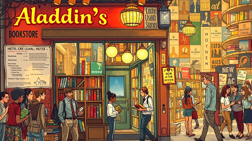 알라딘 중고서점, 민생지원금 사용 가능할까? (illustration 스타일)