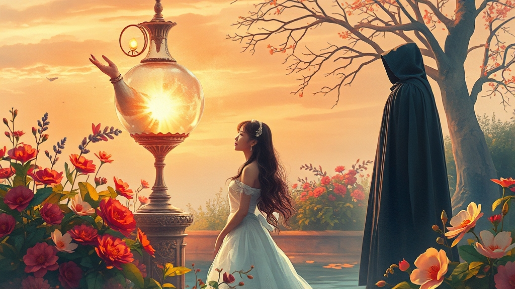 줄거리: 램프의 정령과 인간 (realistic 스타일)