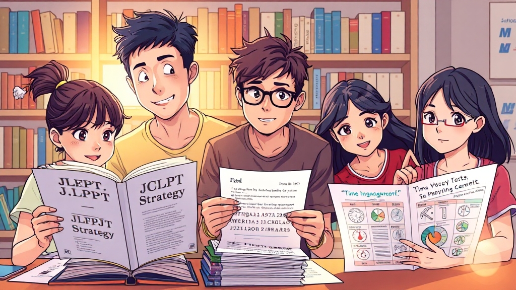 효율적인 시험 준비 전략 (cartoon 스타일)