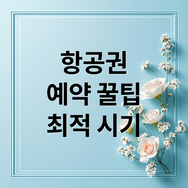항공권
예약 꿀팁
최적 시기 (비행기표 예약 가이드)