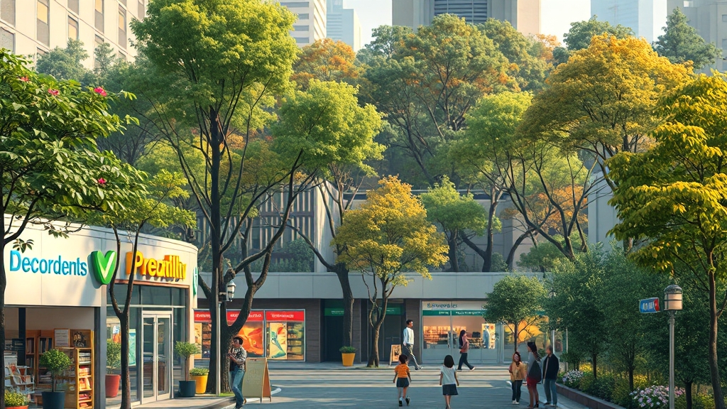 주변 환경 및 생활 인프라 (realistic 스타일)