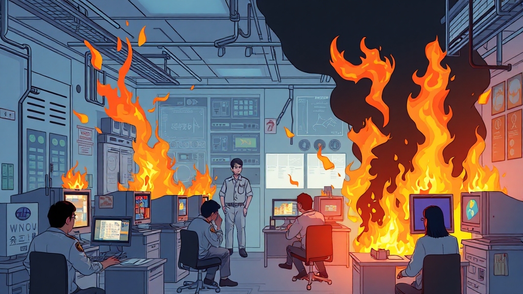 정부의 화재 대응 노력 (illustration 스타일)