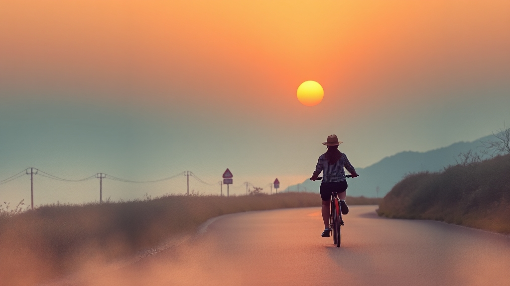 특별한 이동 수단: 자전거, 스쿠터, 도보 (watercolor 스타일)