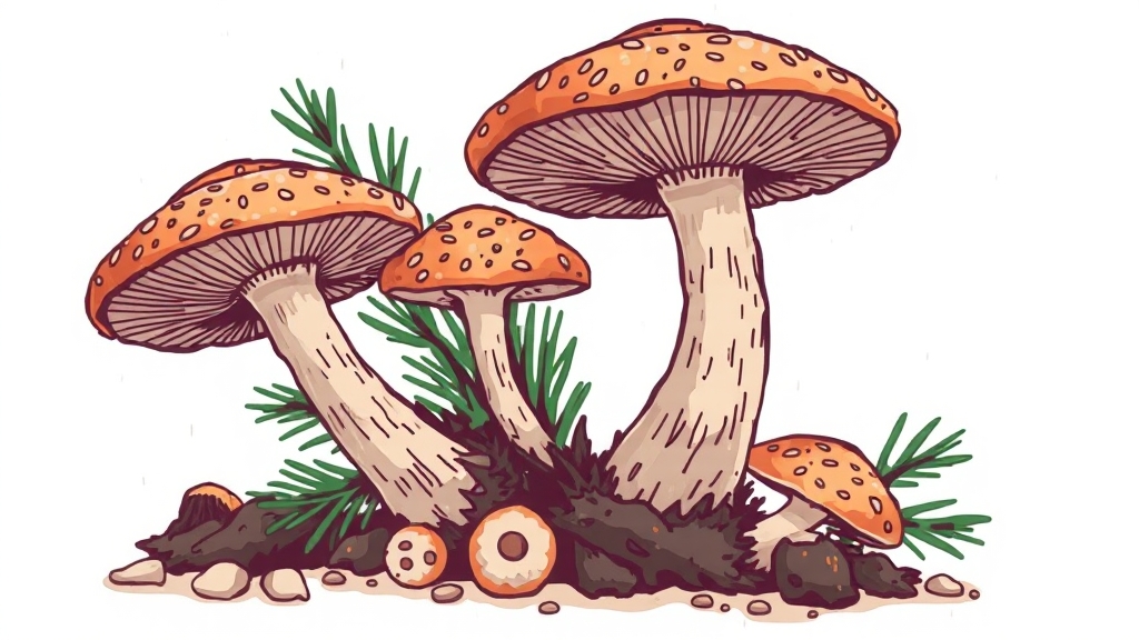 송이버섯 주의사항 (illustration 스타일)