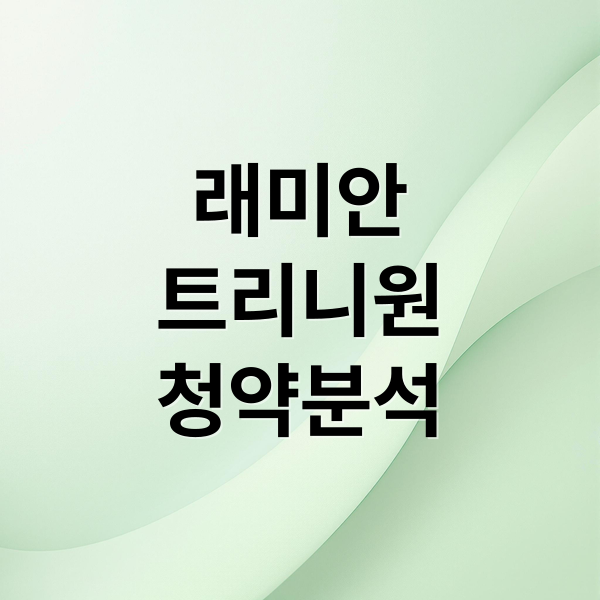 래미안
트리니원
청약분석 (래미안 트리니원 청약 경쟁률)