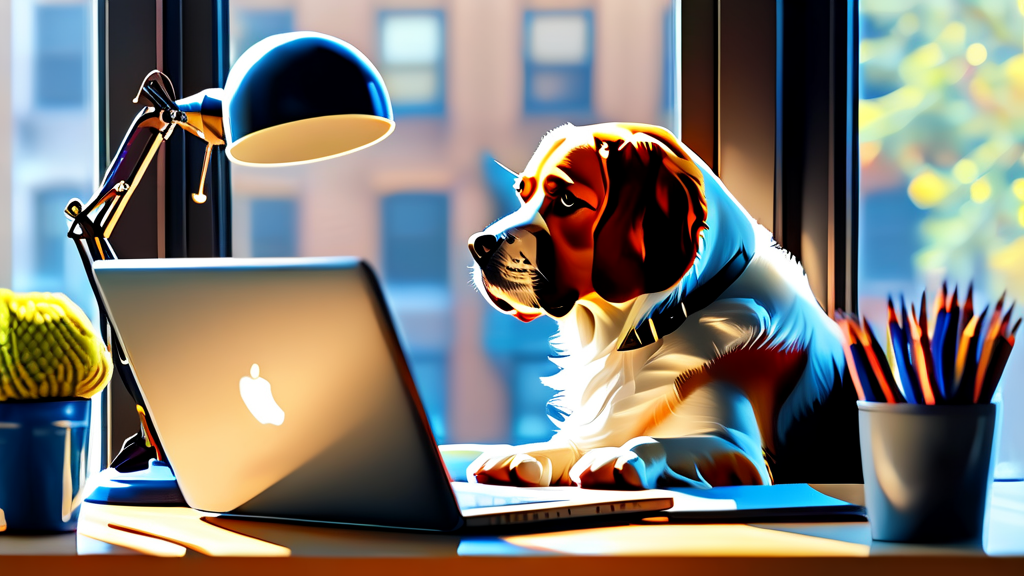 회사 적응을 위한 반려동물 행동 및 환경 조성 (realistic 스타일)