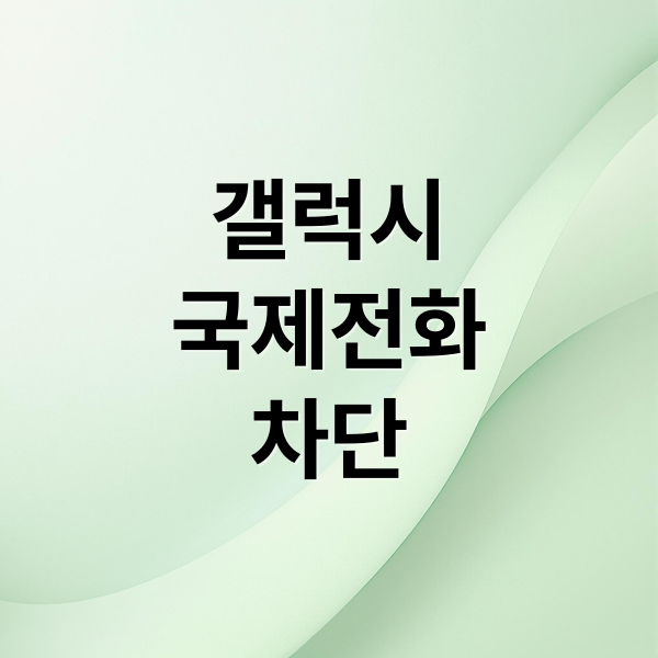 갤럭시
국제전화
차단 (갤럭시 국제전화 차단)