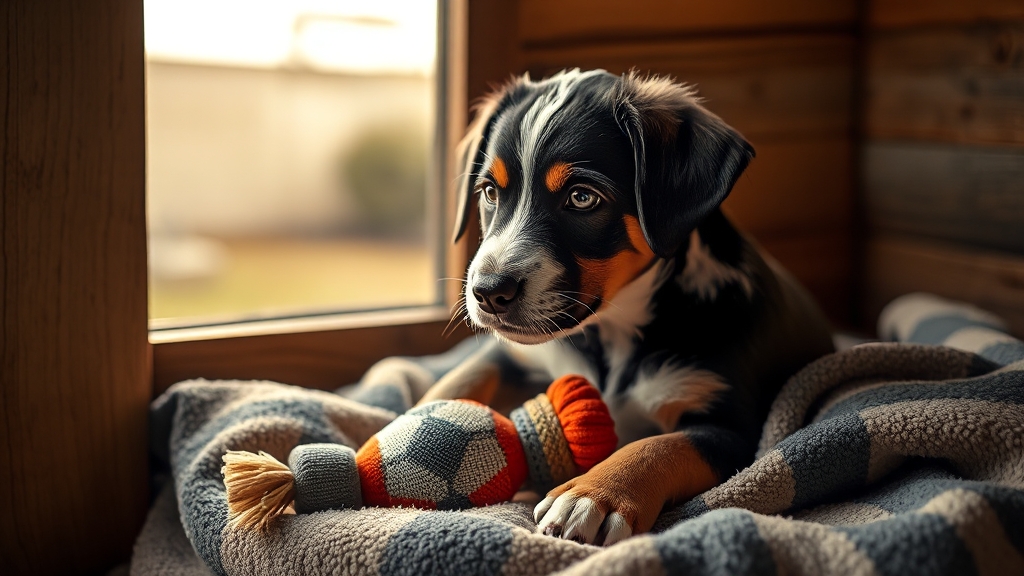 분리불안 완화를 위한 환경 조성 (realistic 스타일)