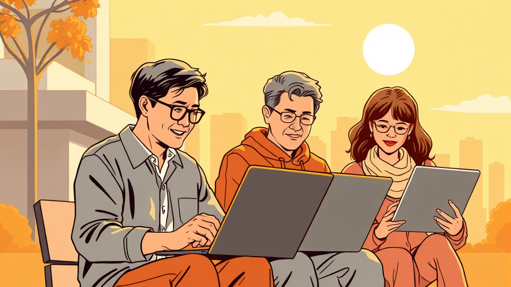 중장년 일자리 지원센터란? (illustration 스타일)