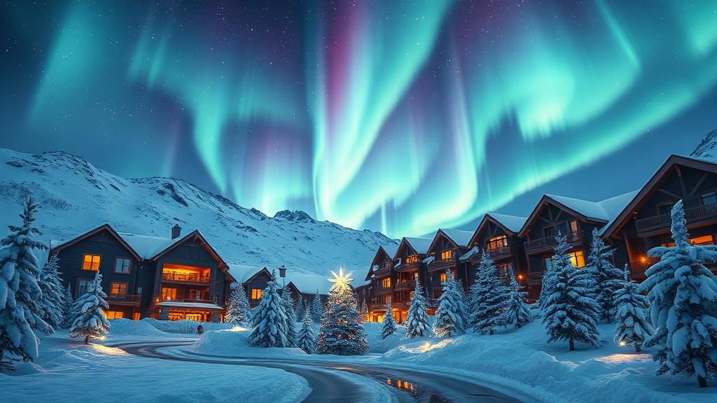 인스파이어 오로라쇼: 황홀한 빛의 향연 (realistic 스타일)