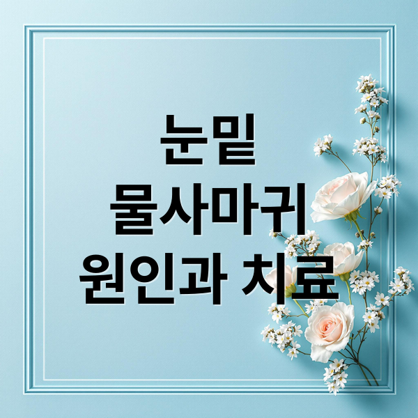 눈밑
물사마귀
원인과 치료 (눈밑 물사마귀 제거 방법)