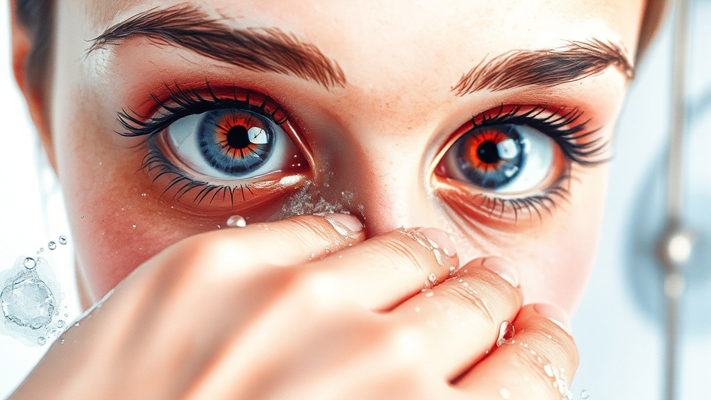 눈병 증상, 응급처치 & 진료 시기 (watercolor 스타일)