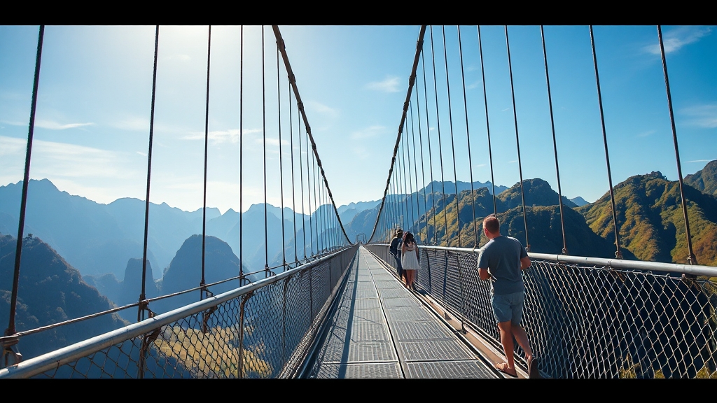 출렁다리 이용 안내 (realistic 스타일)