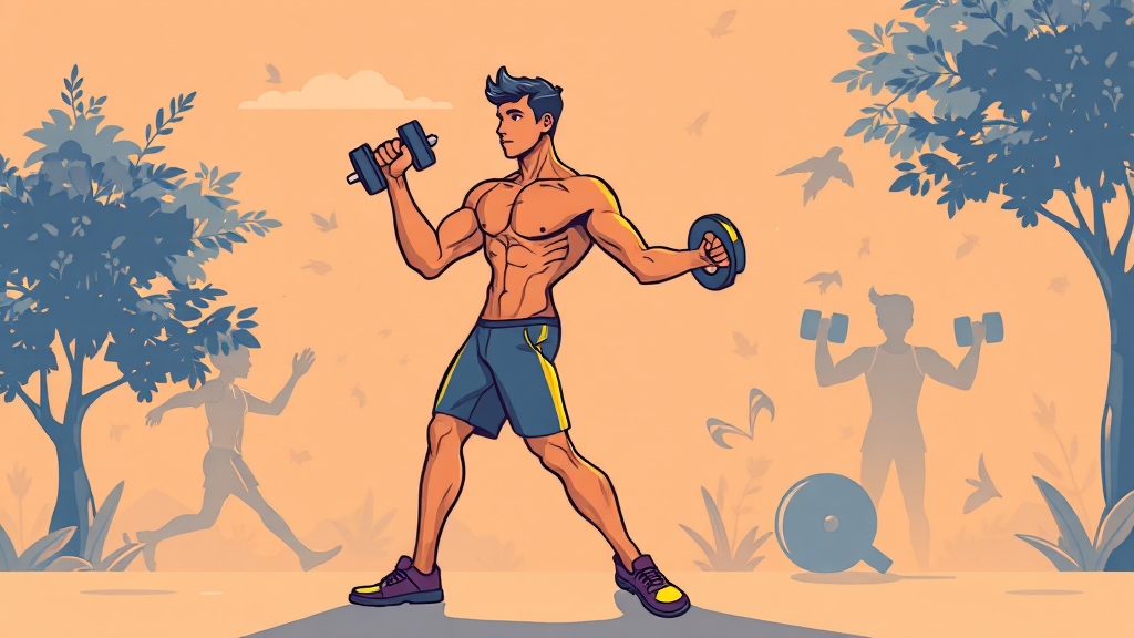 일주일 운동 루틴 (유산소 & 근력) (cartoon 스타일)