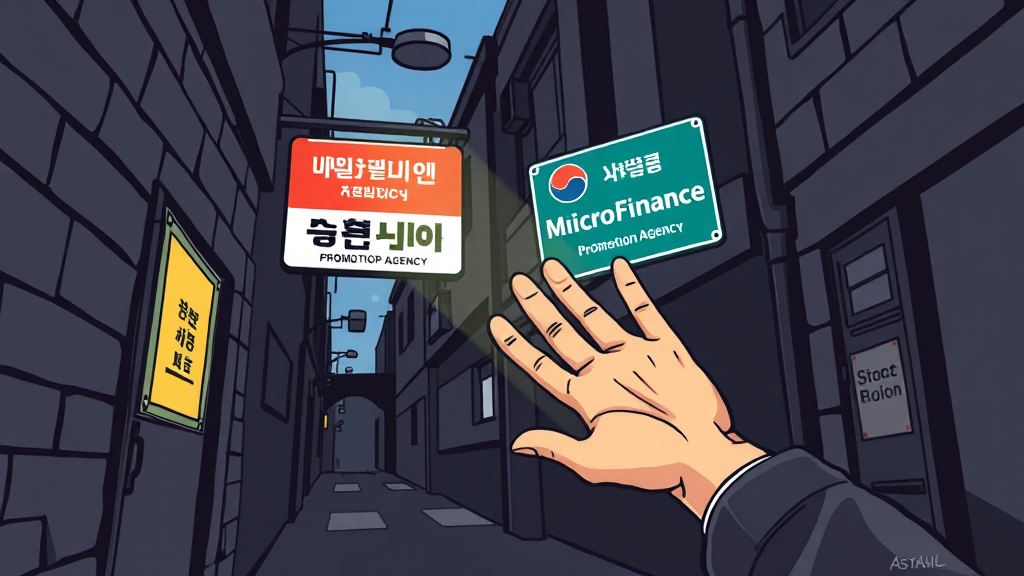 소액대출, 생계비 마련 (cartoon 스타일)