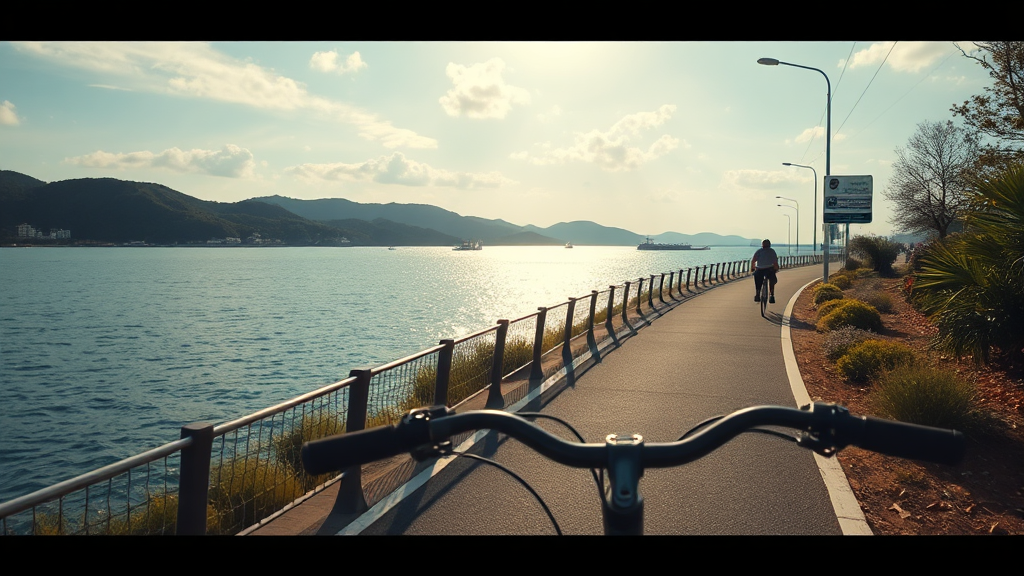 여자만 자전거길: 바다를 품은 라이딩 (realistic 스타일)