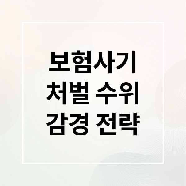 보험사기
처벌 수위
감경 전략 (보험사기 처벌 수위 사례 분석)