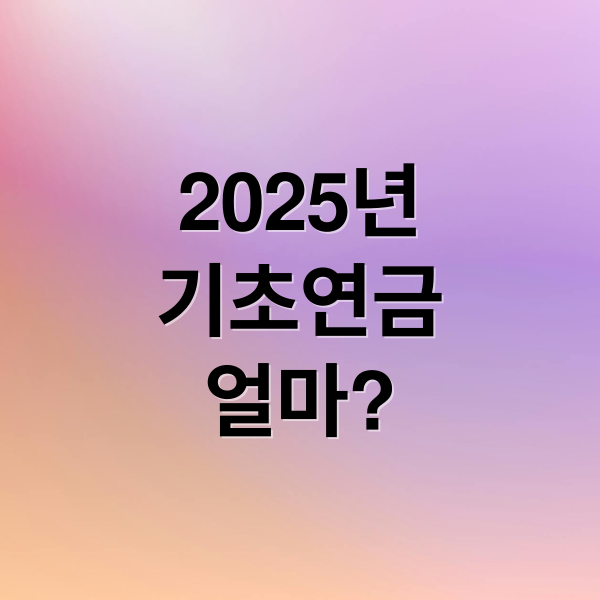 2025년
기초연금
얼마? (노령연금 수급자격)
