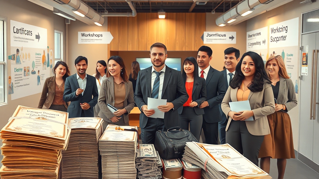 주요 지원금 및 수당 종류 (realistic 스타일)