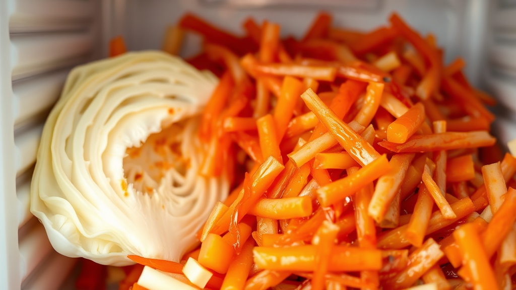 아삭한 김치를 위한 보관법 (realistic 스타일)