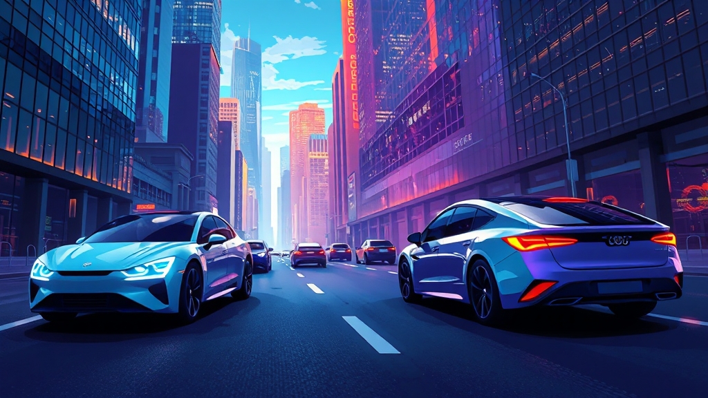 기술과 산업의 변화 (cartoon 스타일)