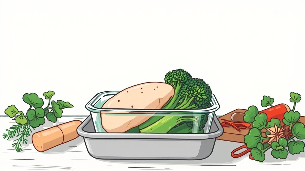 다이어트 도시락, 간편하게 준비하고 보관하는 팁 (illustration 스타일)