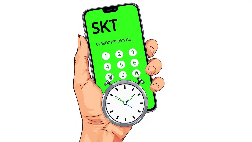 SKT 고객센터 전화번호 (illustration 스타일)