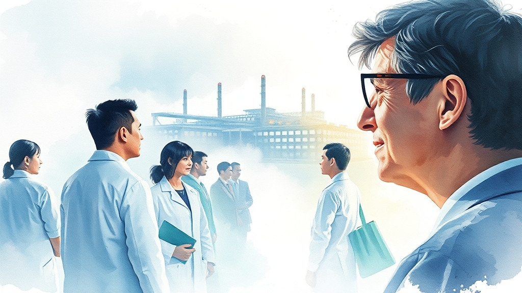 한국 보건 기술에 대한 관심 (watercolor 스타일)