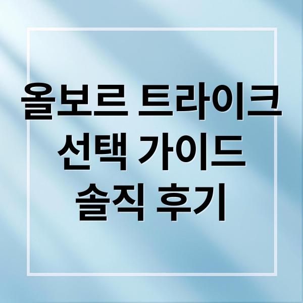 올보르 트라이크
선택 가이드
솔직 후기 (올보르 트라이크)