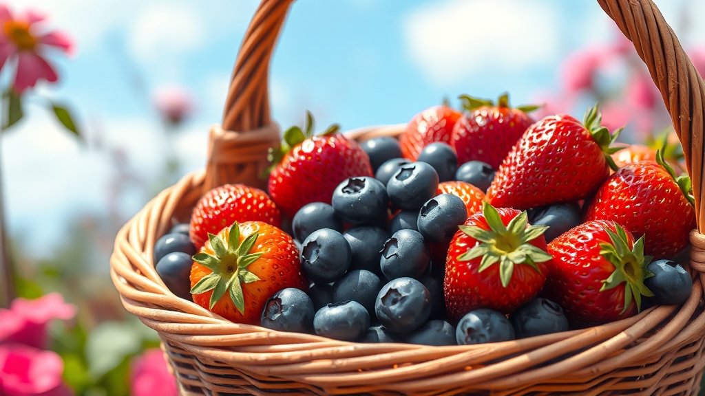 혈당 관리에 도움 되는 과일 섭취 방법 (realistic 스타일)