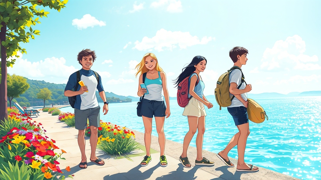 물놀이 전 체크리스트 (illustration 스타일)