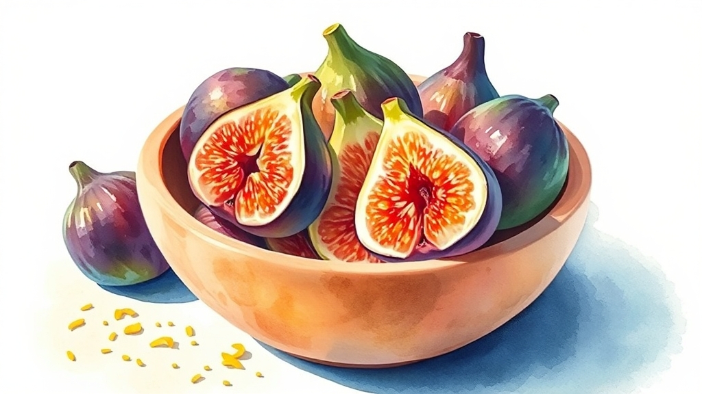 무화과 효능: 건강에 좋은 이유 (watercolor 스타일)