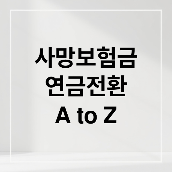 사망보험금
연금전환
A to Z (사망보험금 연금 전환)