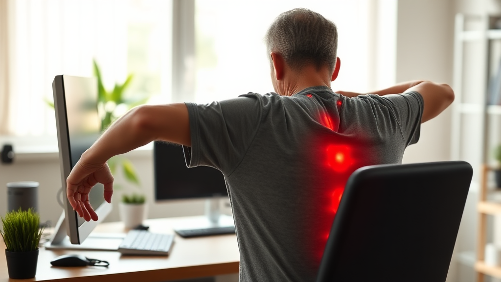 허리 디스크 재발 방지 생활 습관 (realistic 스타일)