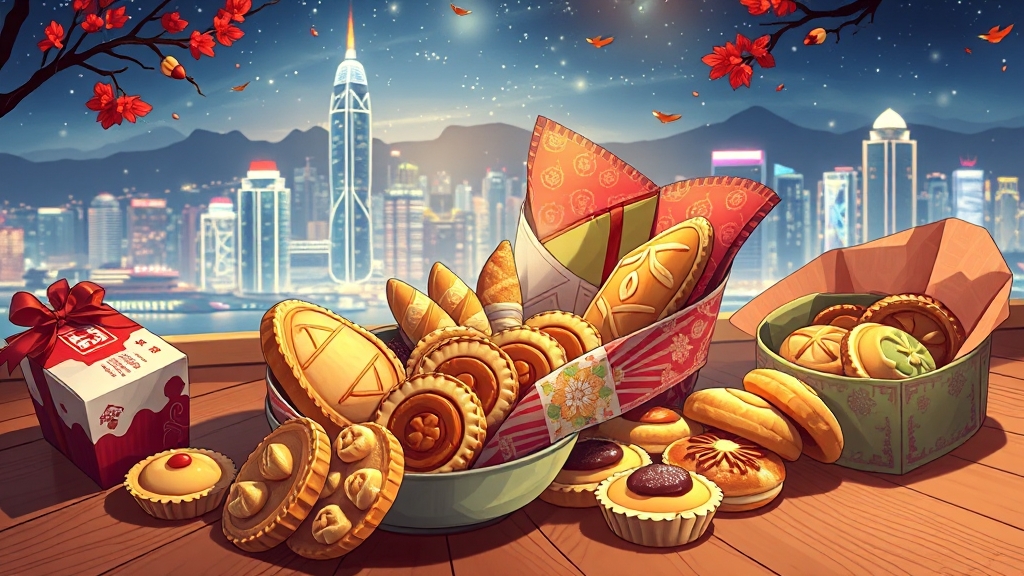 홍콩 대표 과자 & 빵집 (illustration 스타일)