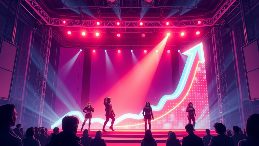 AI 엔터 시장, 성장 요인 & 전망 (illustration 스타일)