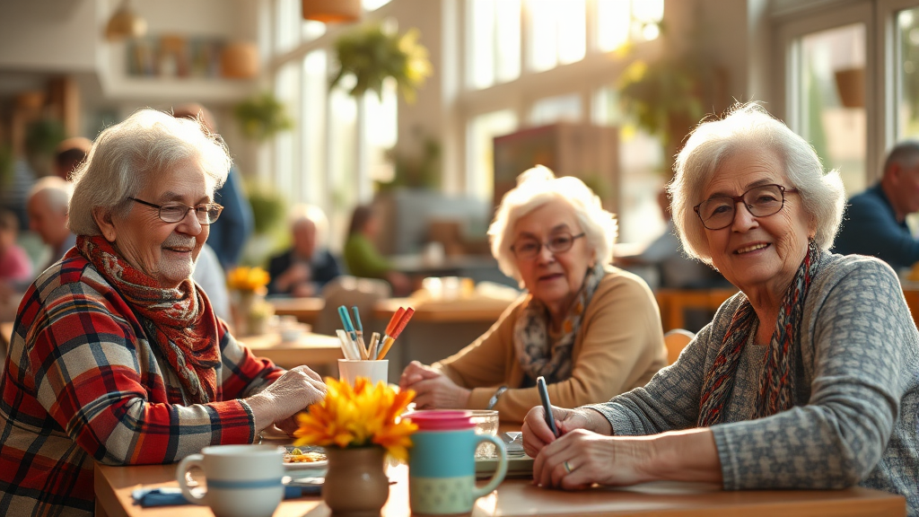 시니어 일자리 유형 (realistic 스타일)